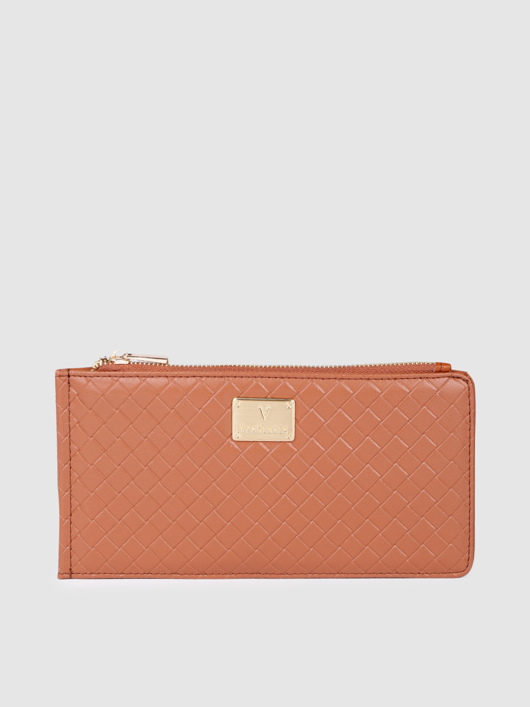

Van Heusen Women Tan Brown Textured Two Fold Wallet