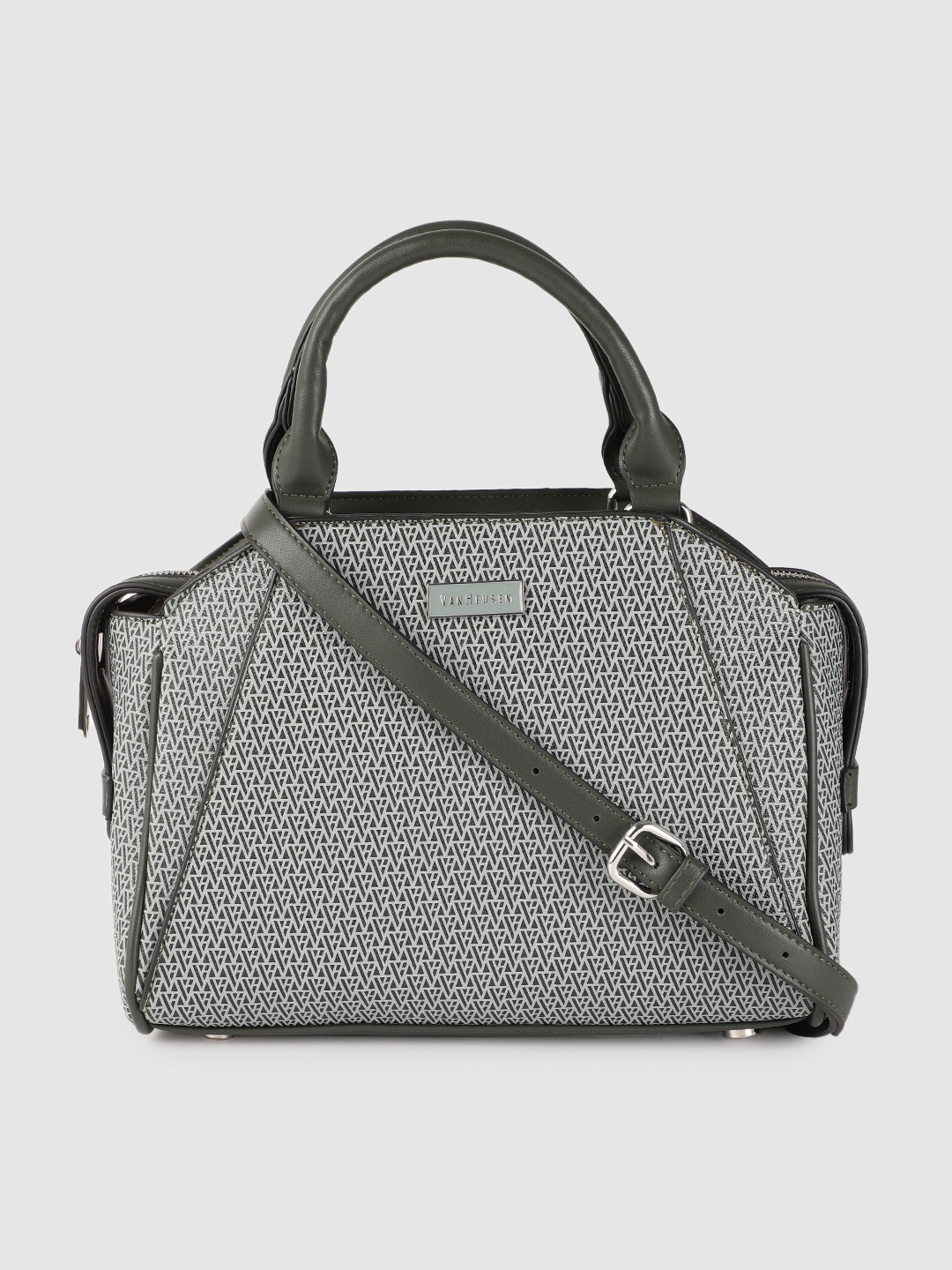 

Van Heusen Women Green Printed Structured Handheld Bag