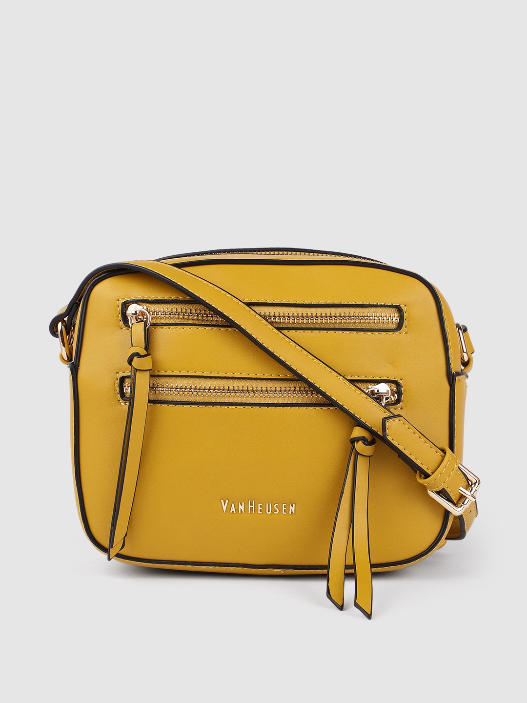 

Van Heusen Women Mustard Structured Sling Bag