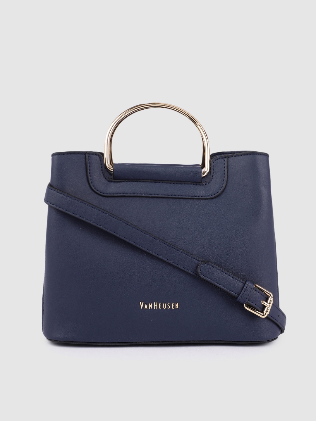 

Van Heusen Women Navy Blue Structured Handheld Bag