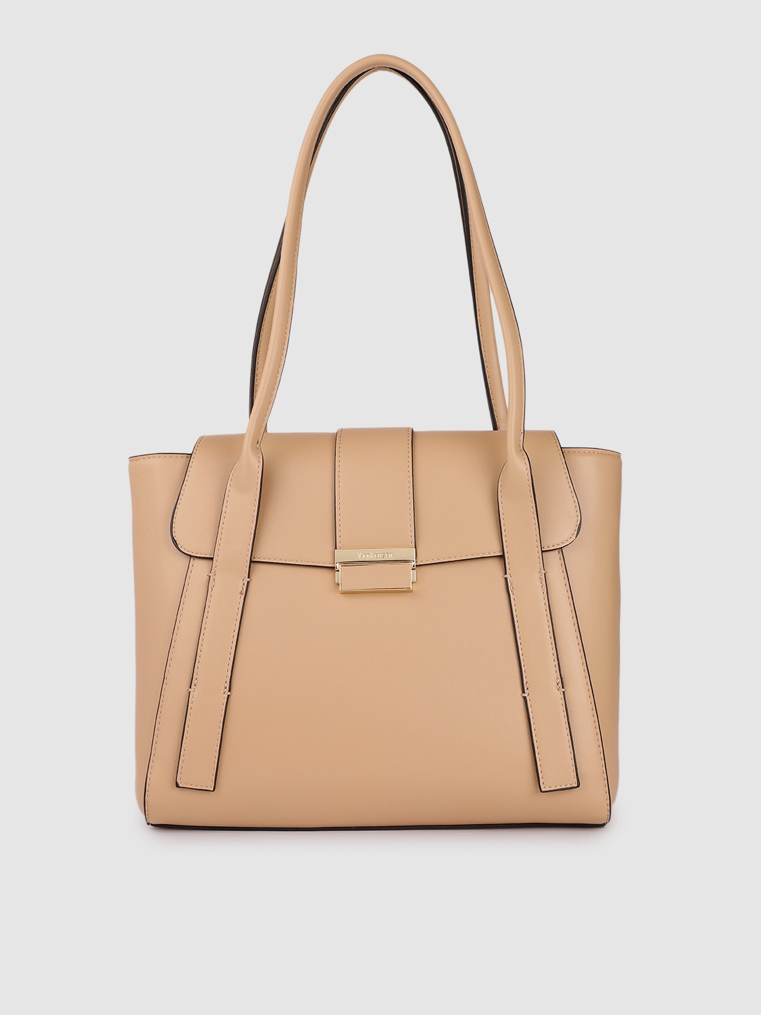 

Van Heusen Beige Solid PU Regular Structured Shoulder Bag