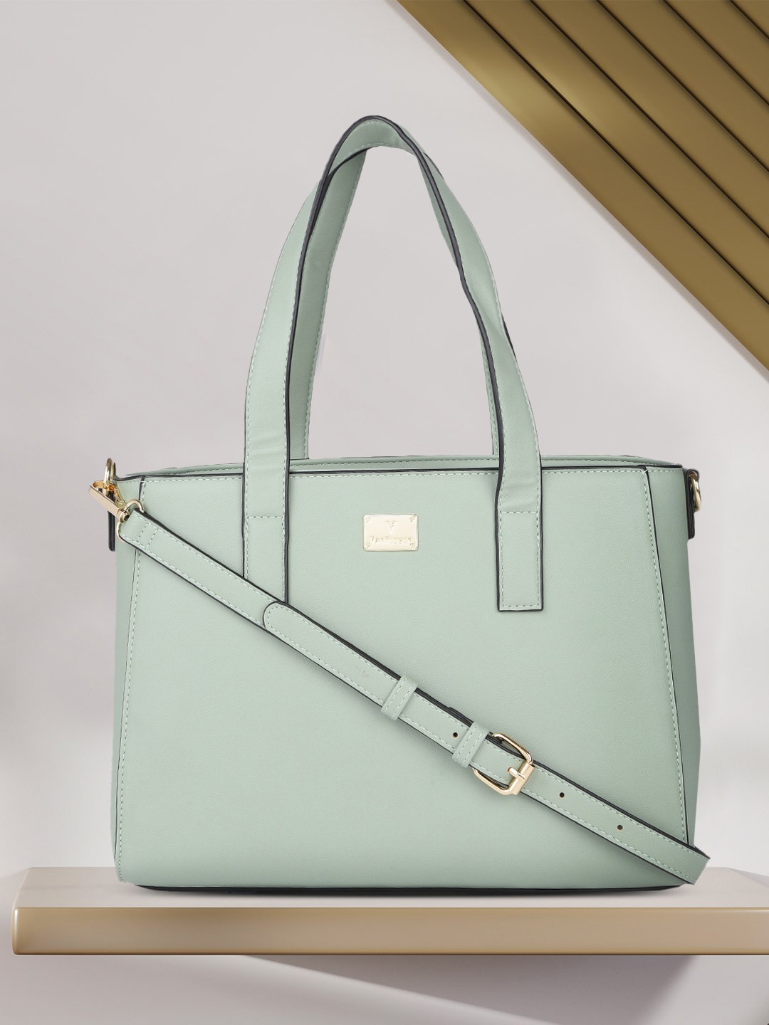

Van Heusen Women Mint Green Structured Shoulder Bag