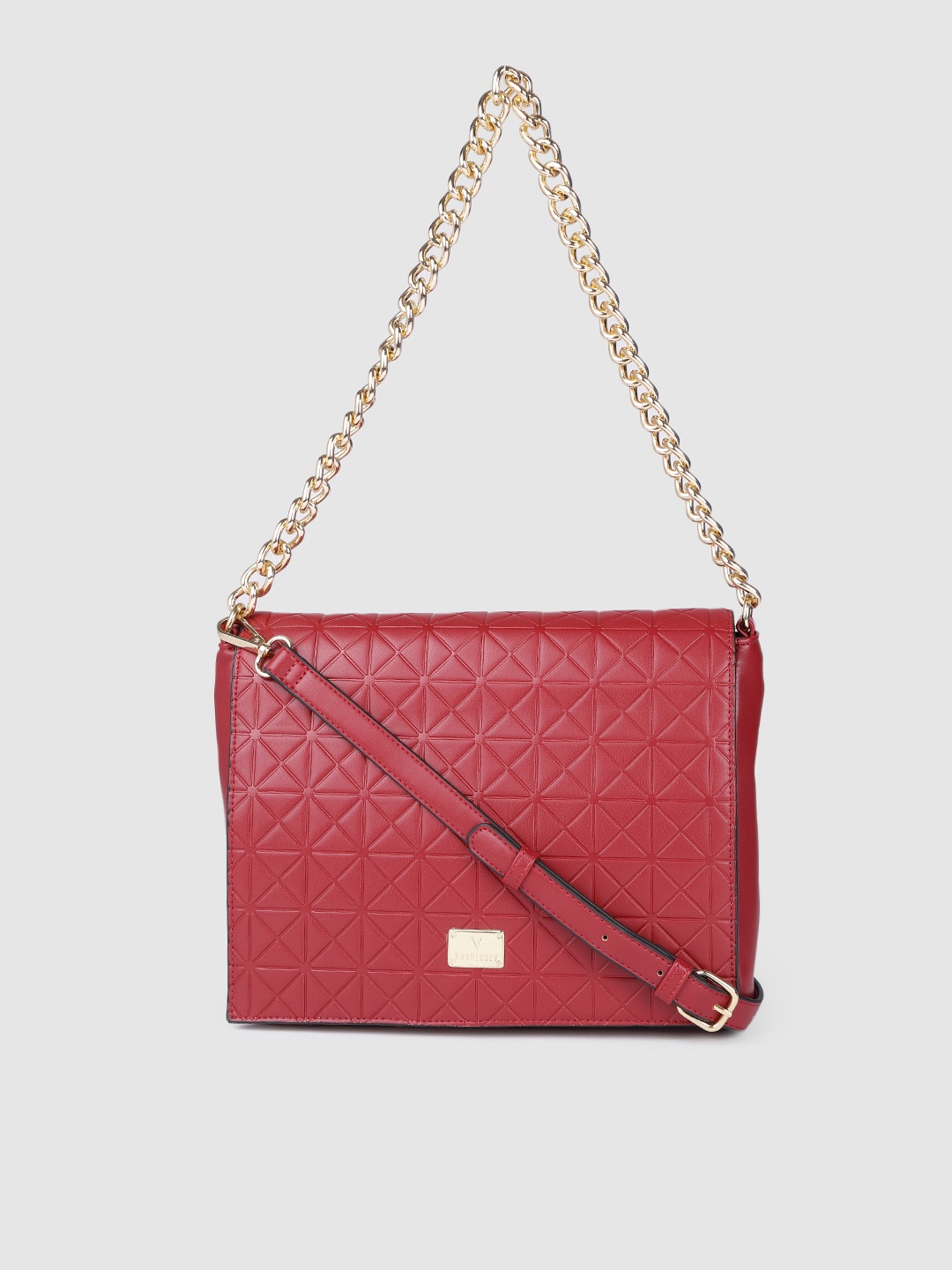 

Van Heusen Women Maroon Geometric Structured Shoulder Bag