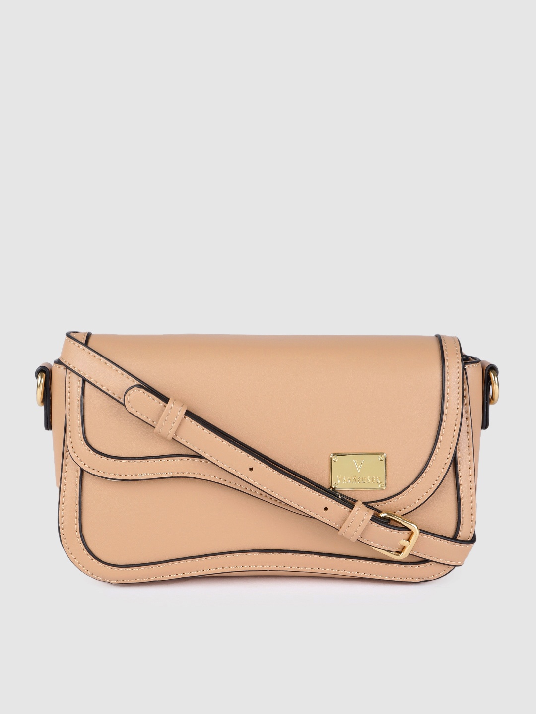 

Van Heusen Nude-Coloured Structured Sling Bag