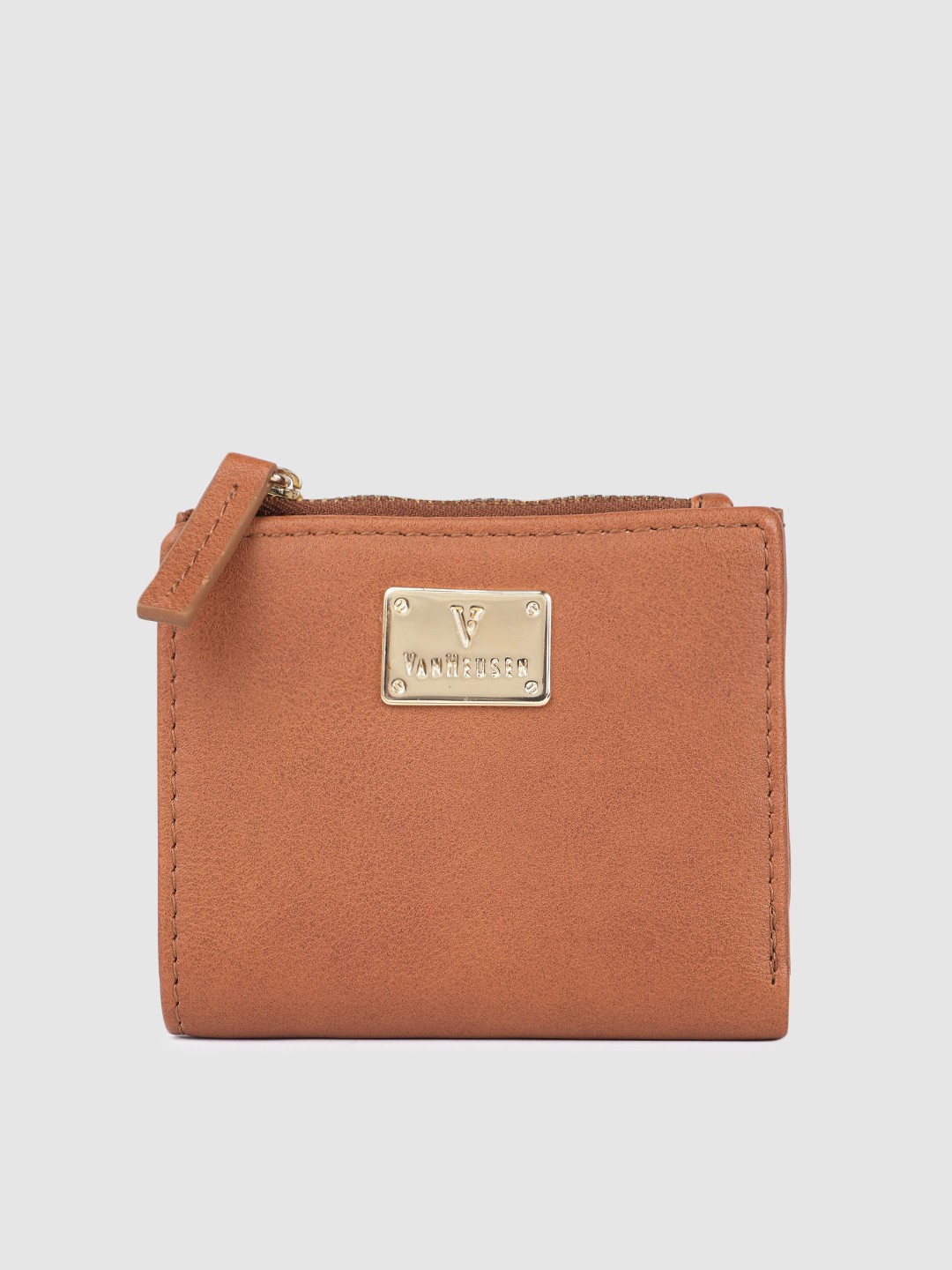 

Van Heusen Women Tan Brown Solid PU Two Fold Wallet