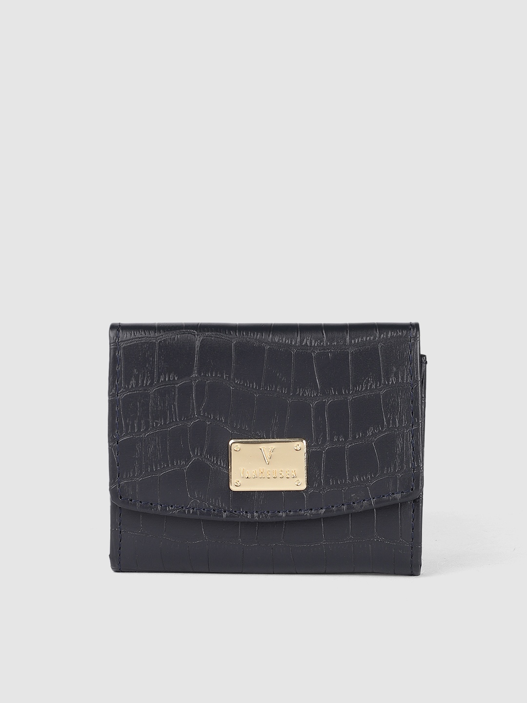 

Van Heusen Women Navy Blue Textured Two Fold Wallet
