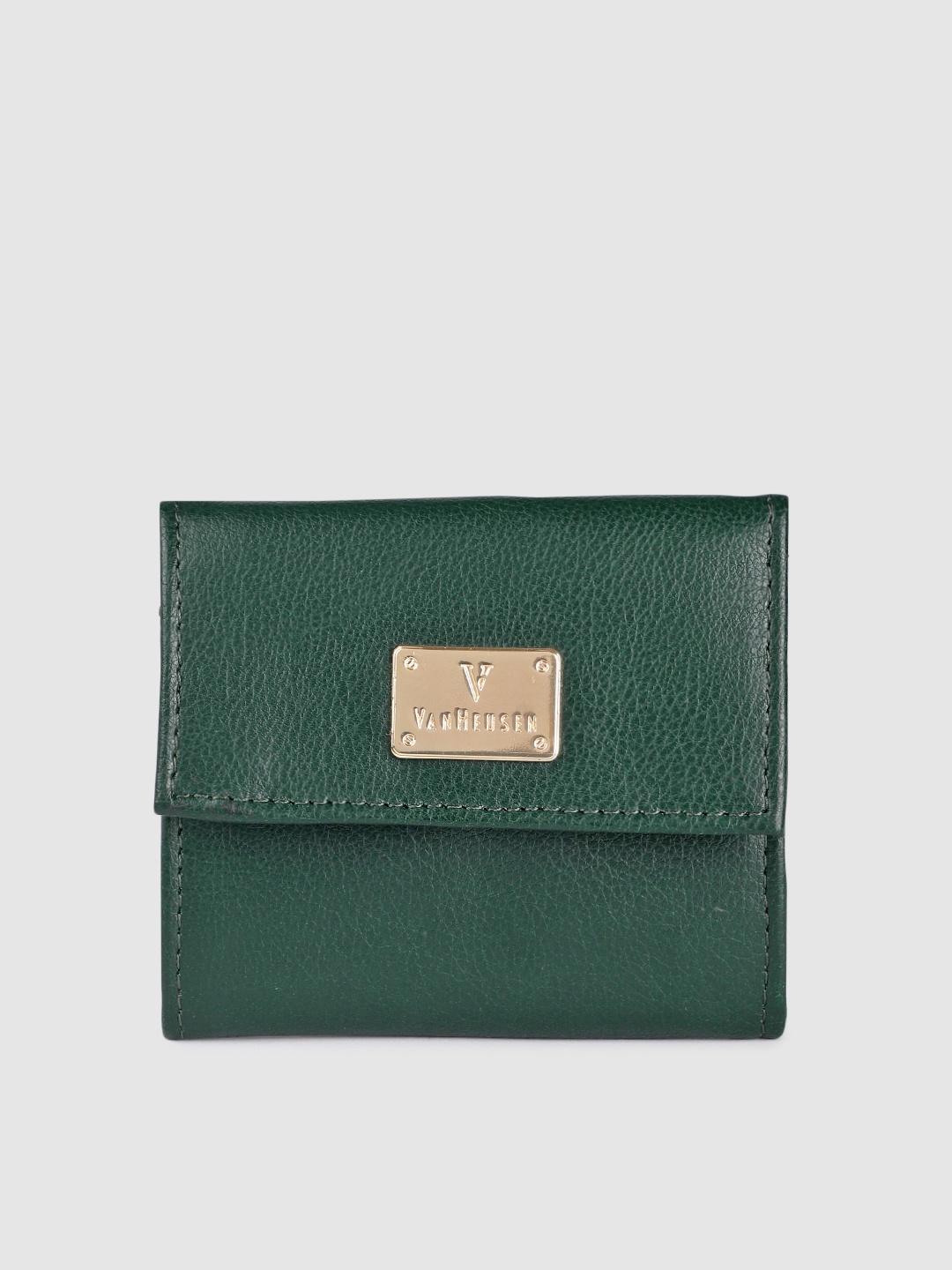 

Van Heusen Women Green Solid Three Fold Wallet