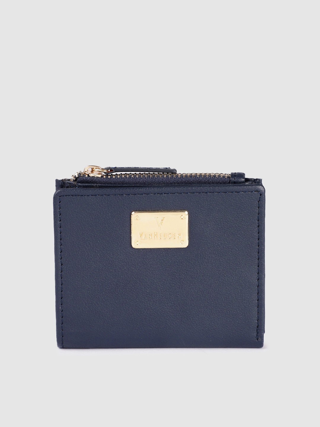 

Van Heusen Women Navy Blue Solid Two Fold Wallet