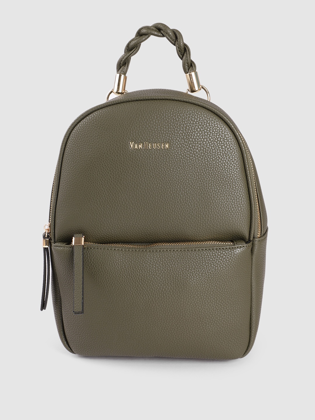 

Van Heusen Women Olive Green Solid Backpack
