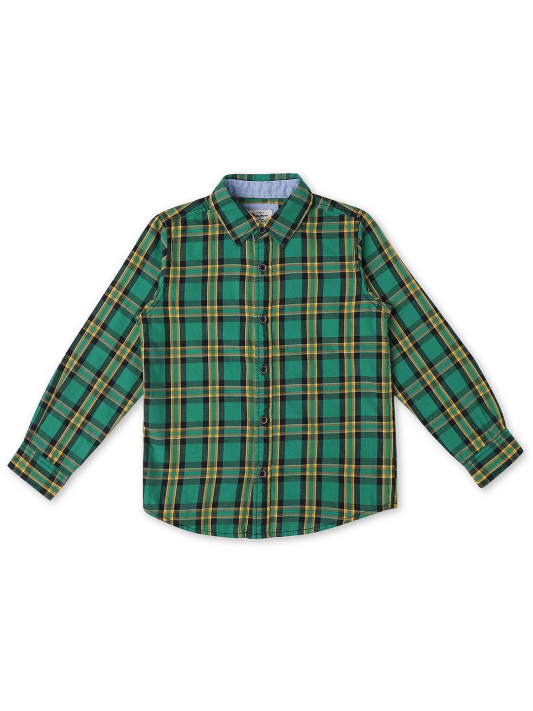 

Pepe Jeans Boys Green Checked Cotton Casual Shirt