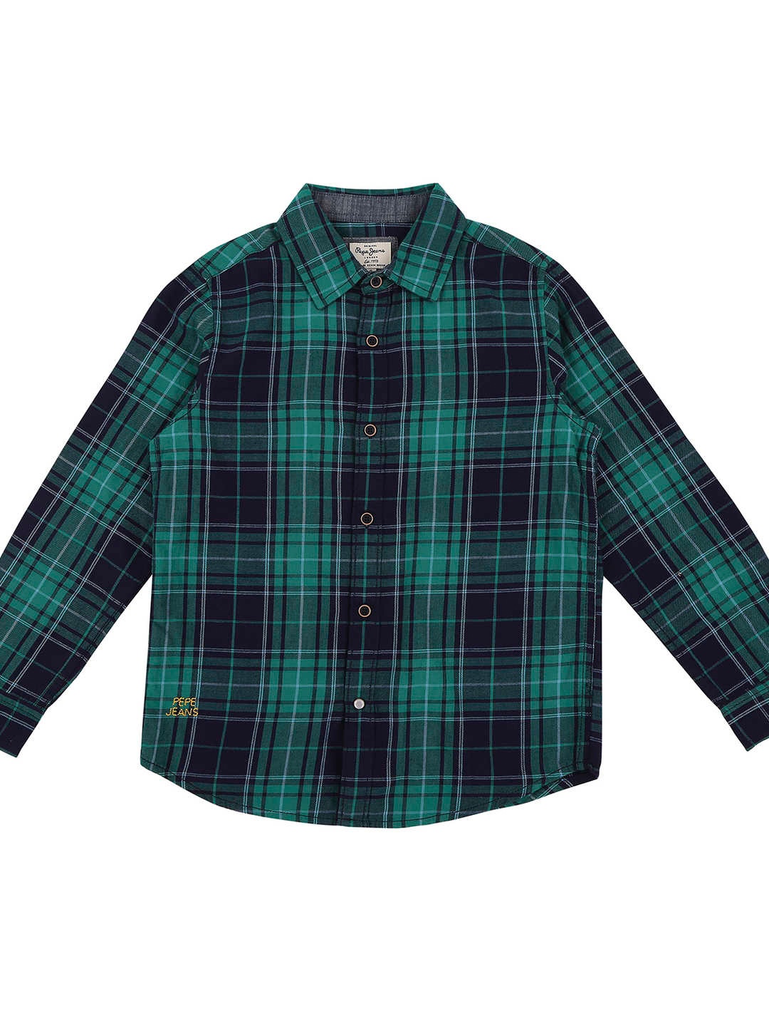 

Pepe Jeans Boys Green Checked Casual Shirt