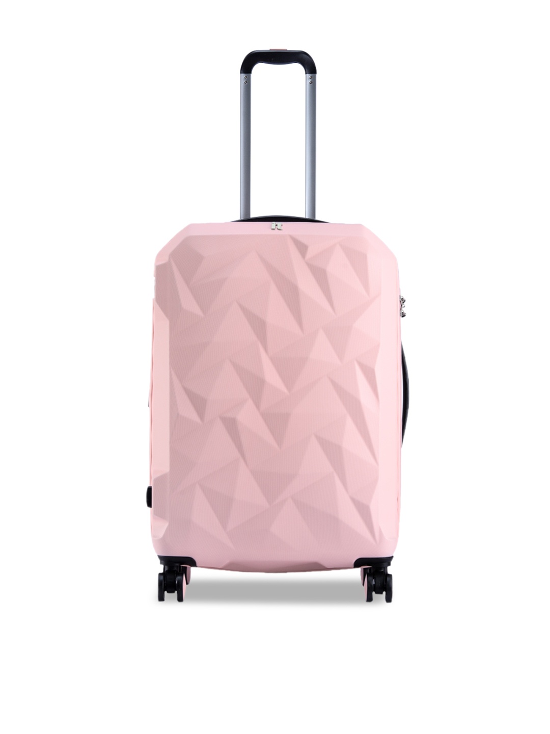 

IT luggage Pink Textured Hard-Sided Medium Trolley Bag