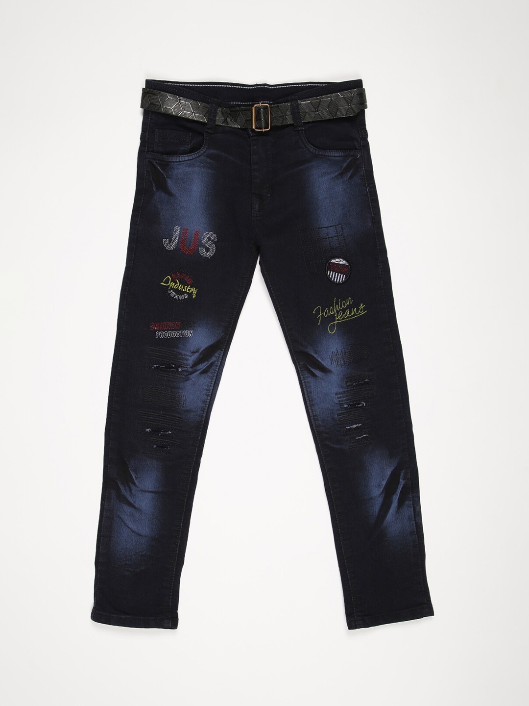 

V2 Value & Variety Boys Blue Low Distress Light Fade Jeans