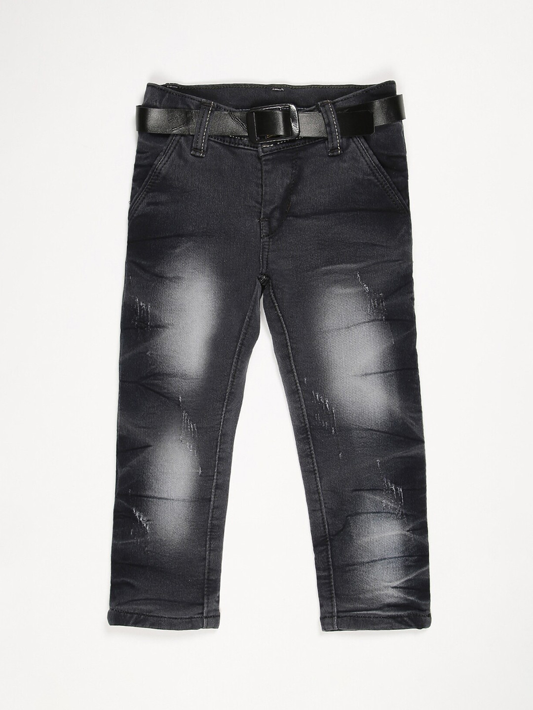 

V2 Value & Variety Boys Black Mildly Distressed Heavy Fade Jeans