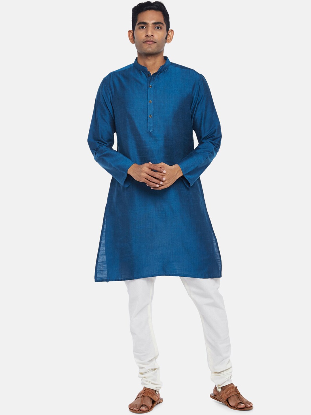 

indus route by Pantaloons Men Blue Solid Kurta