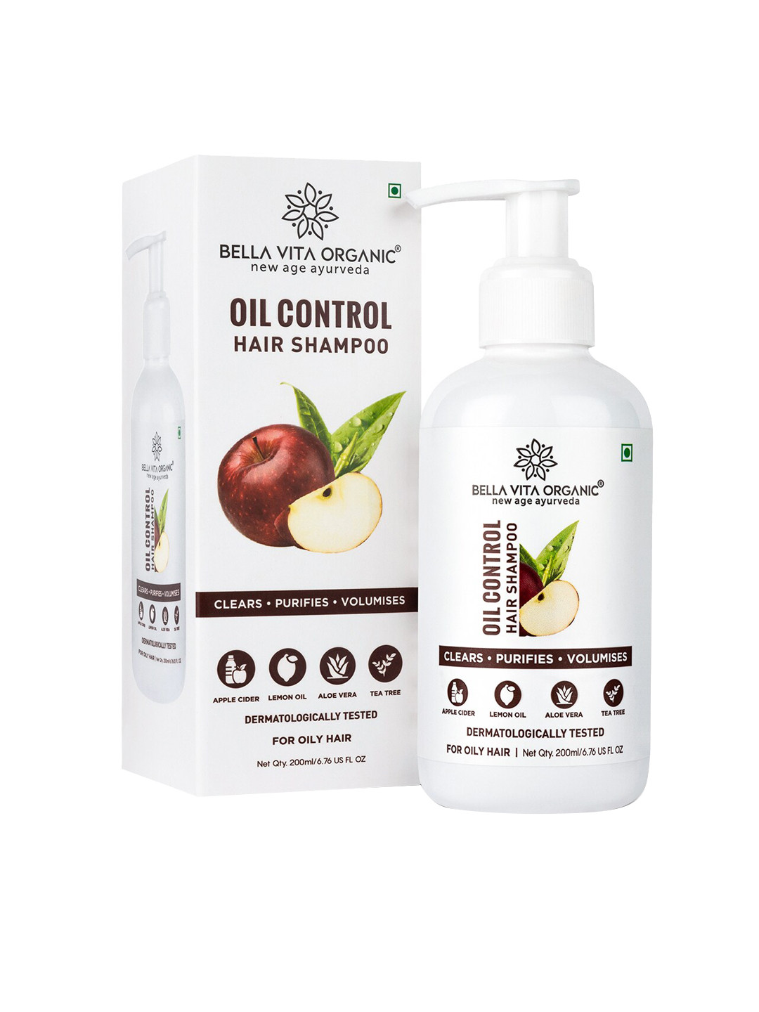 

Bella Vita Organic Oil Control Hair Shampoo for Oily Hair - 200 ml, White