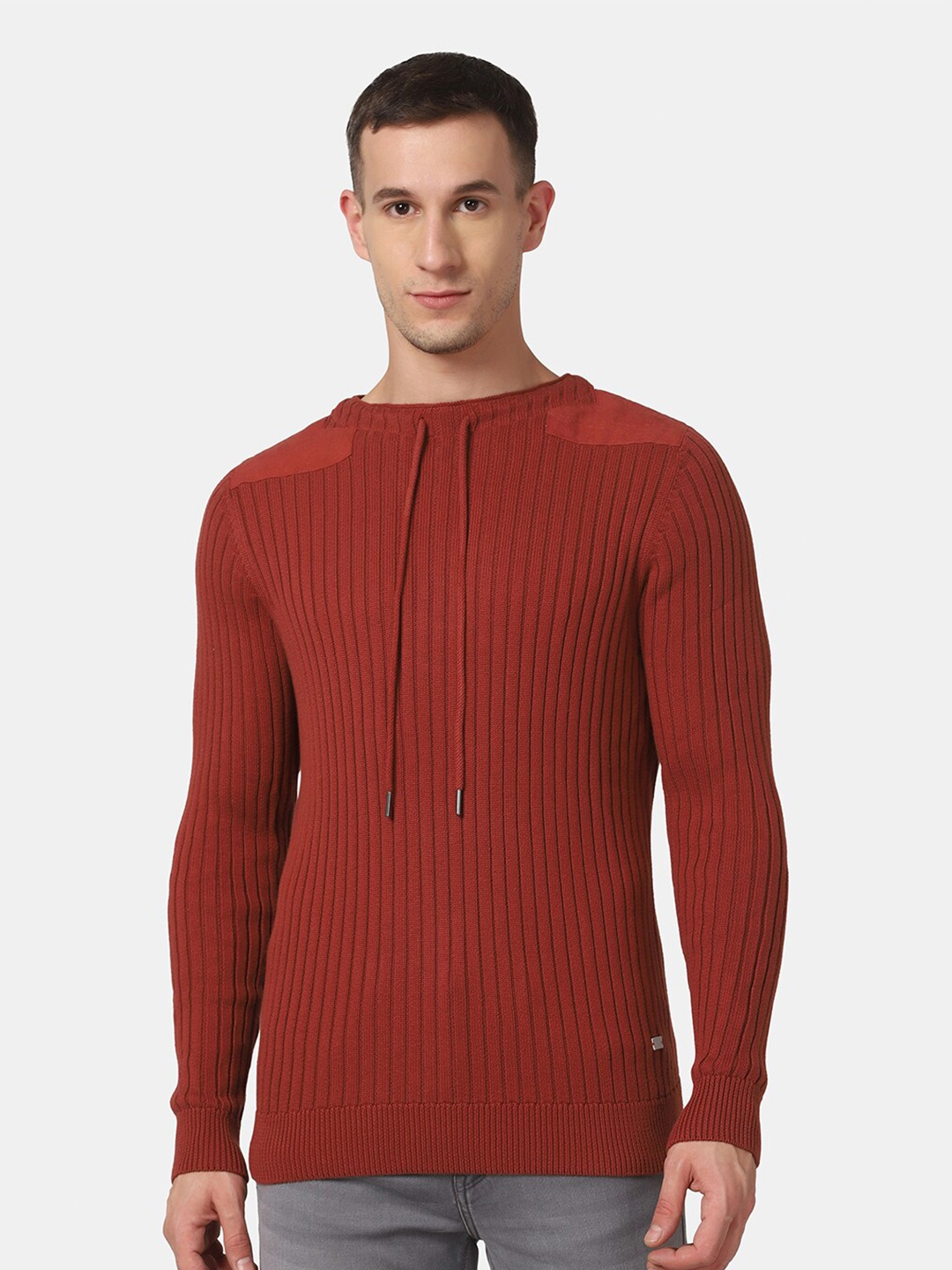 

Blackberrys Men Rust Cotton Pullover