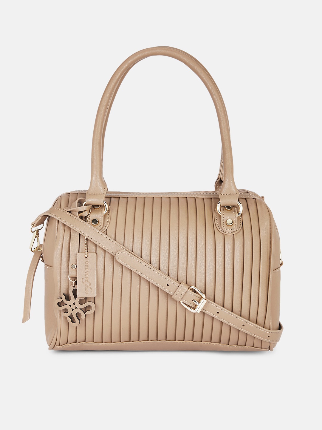 

Forever Glam by Pantaloons Brown PU Structured Handheld Bag with Tasselled
