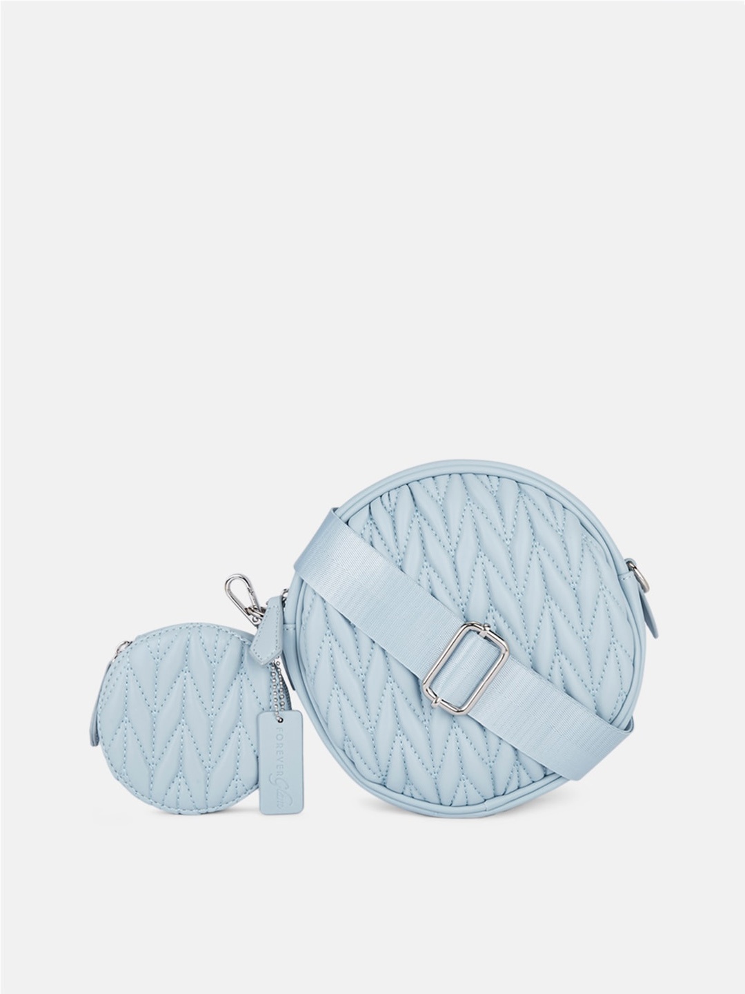 

Forever Glam by Pantaloons Blue PU Sling Bag with Quilted