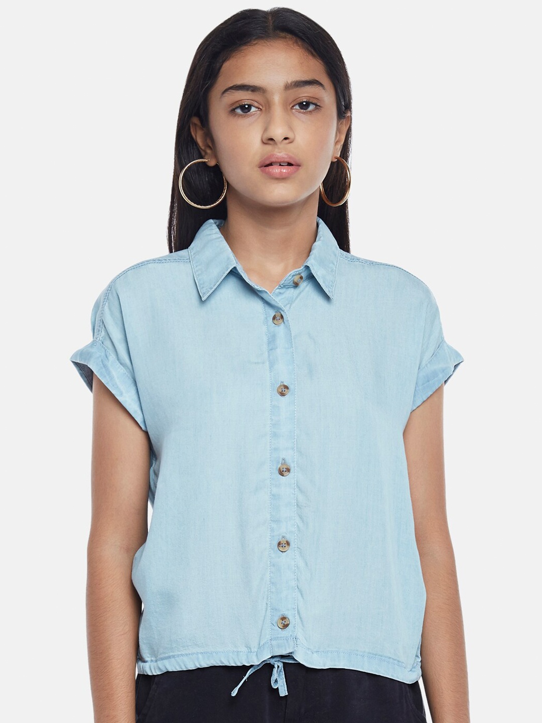 

Coolsters by Pantaloons Blue Extended Sleeves Shirt Style Top