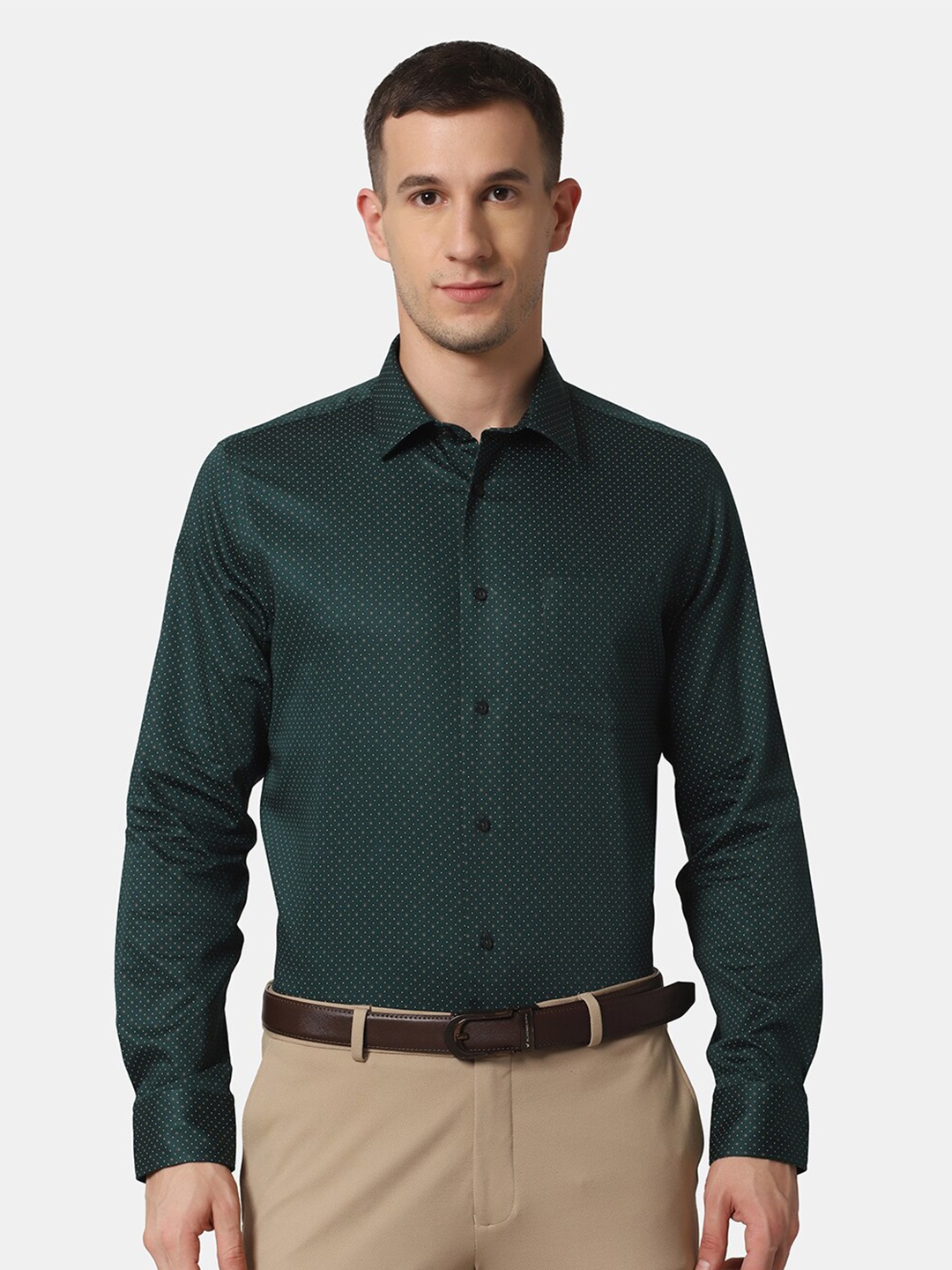 

Blackberrys Men Green Slim Fit Printed Casual Shirt