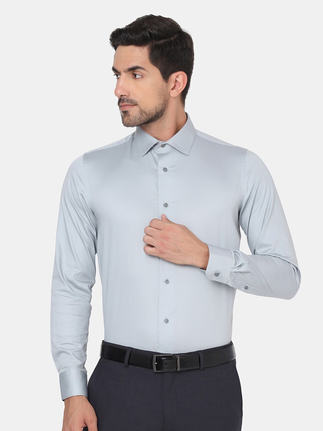 

Blackberrys Men Grey Slim Fit Formal Shirt
