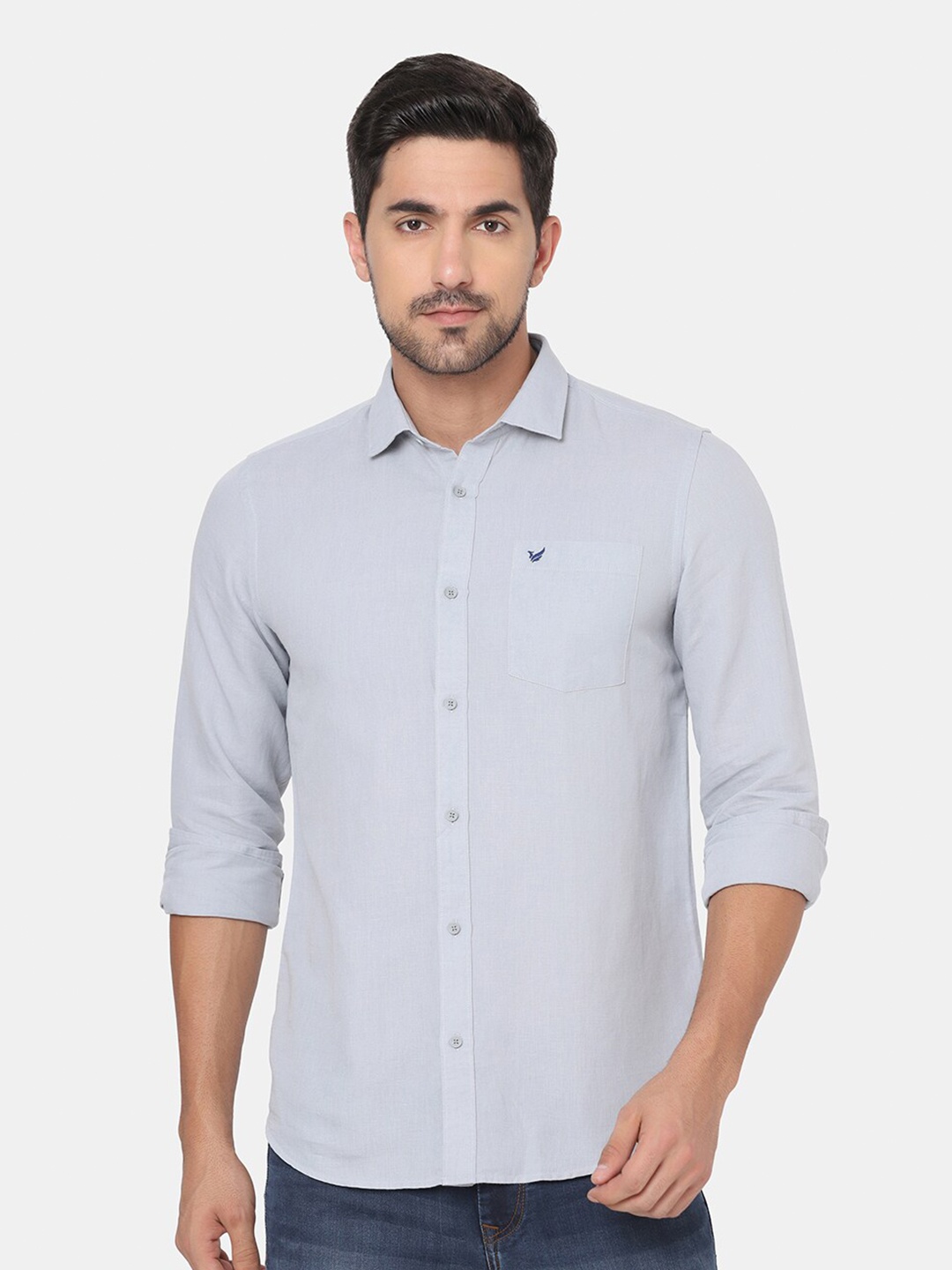 

Blackberrys Men Grey Slim Fit Casual Shirt