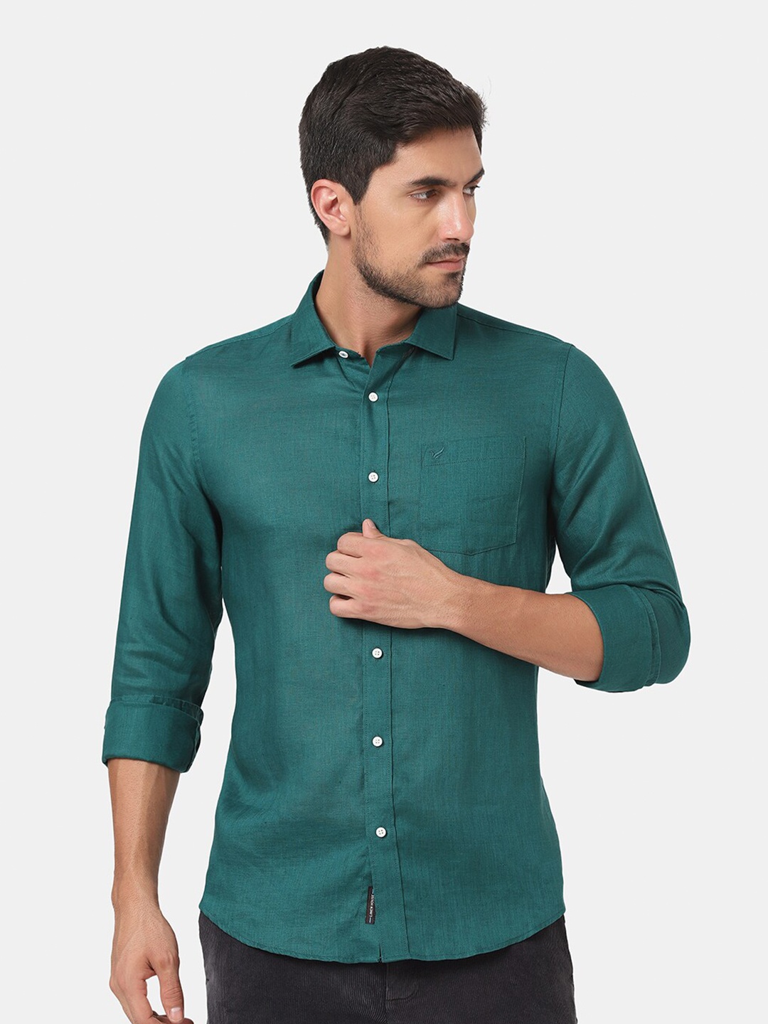 

Blackberrys Men Green Slim Fit Casual Shirt