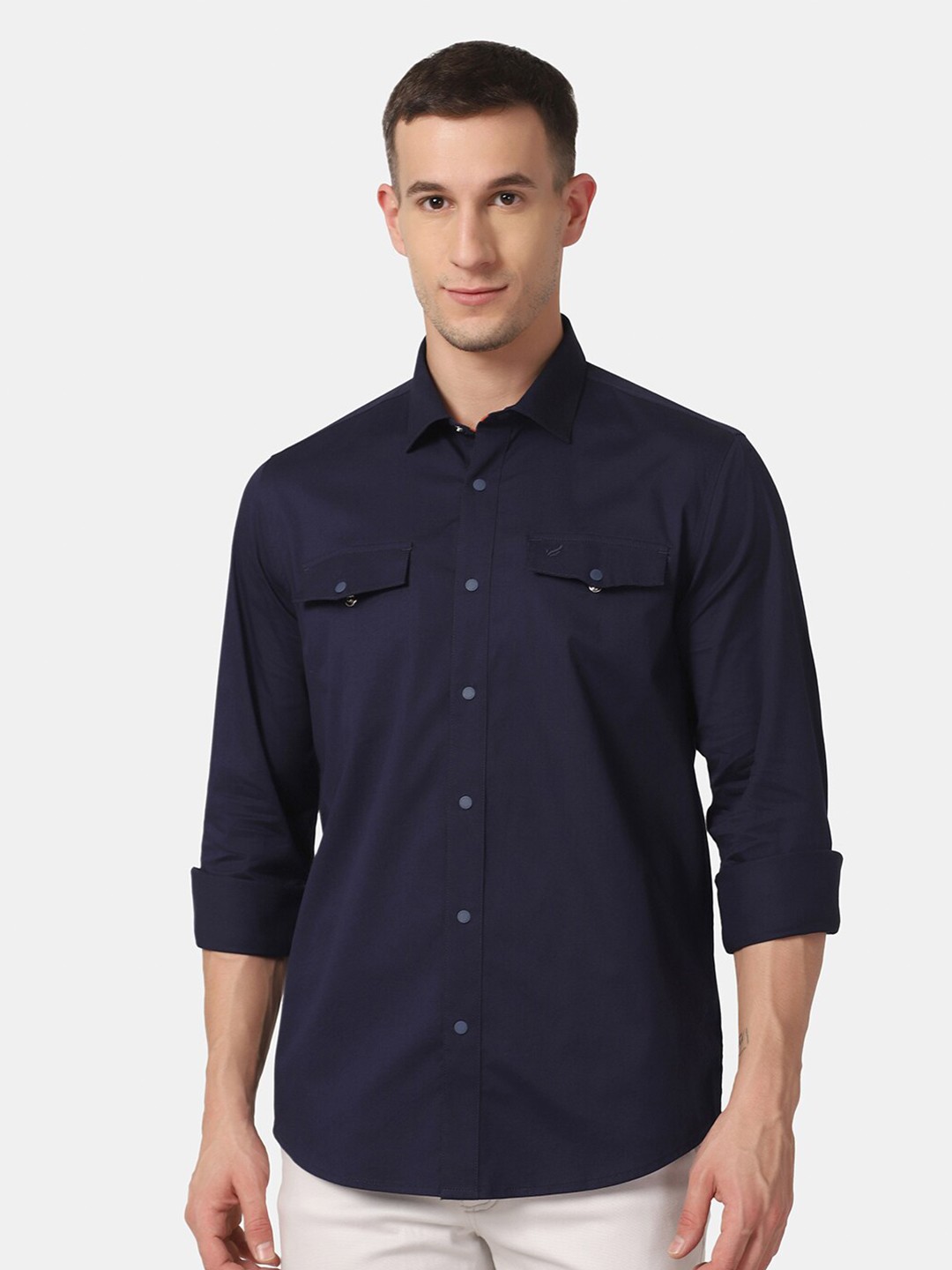 

Blackberrys Men Navy Blue Cotton Casual Shirt