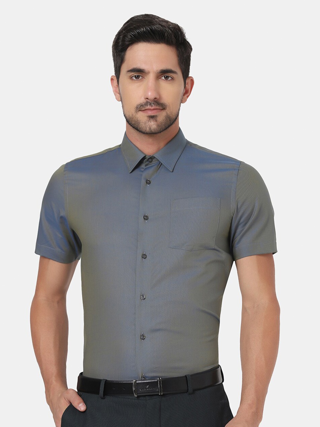 

Blackberrys Men Grey Slim Fit Casual Shirt