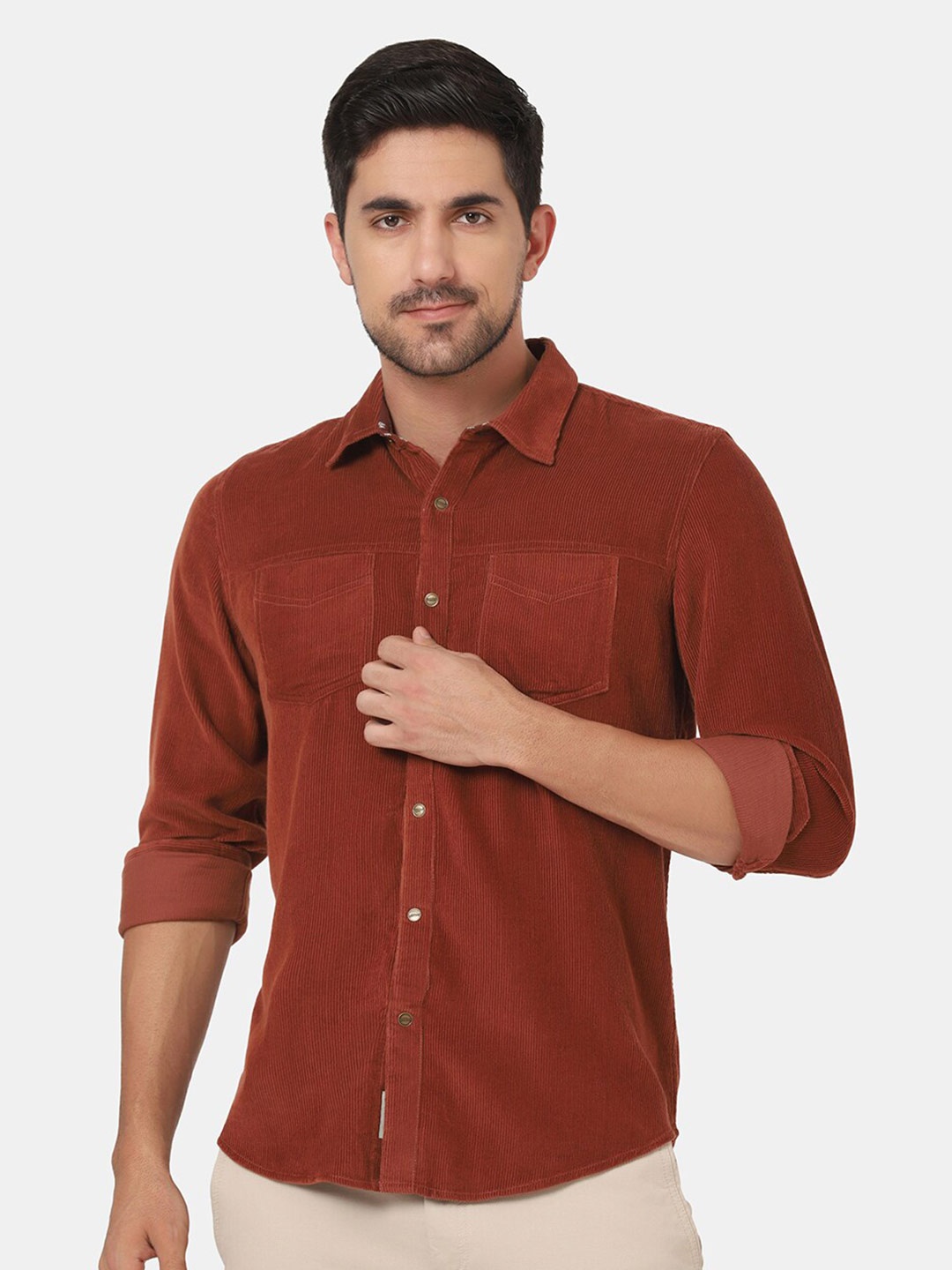 

Blackberrys Men Brown Slim Fit Casual Shirt