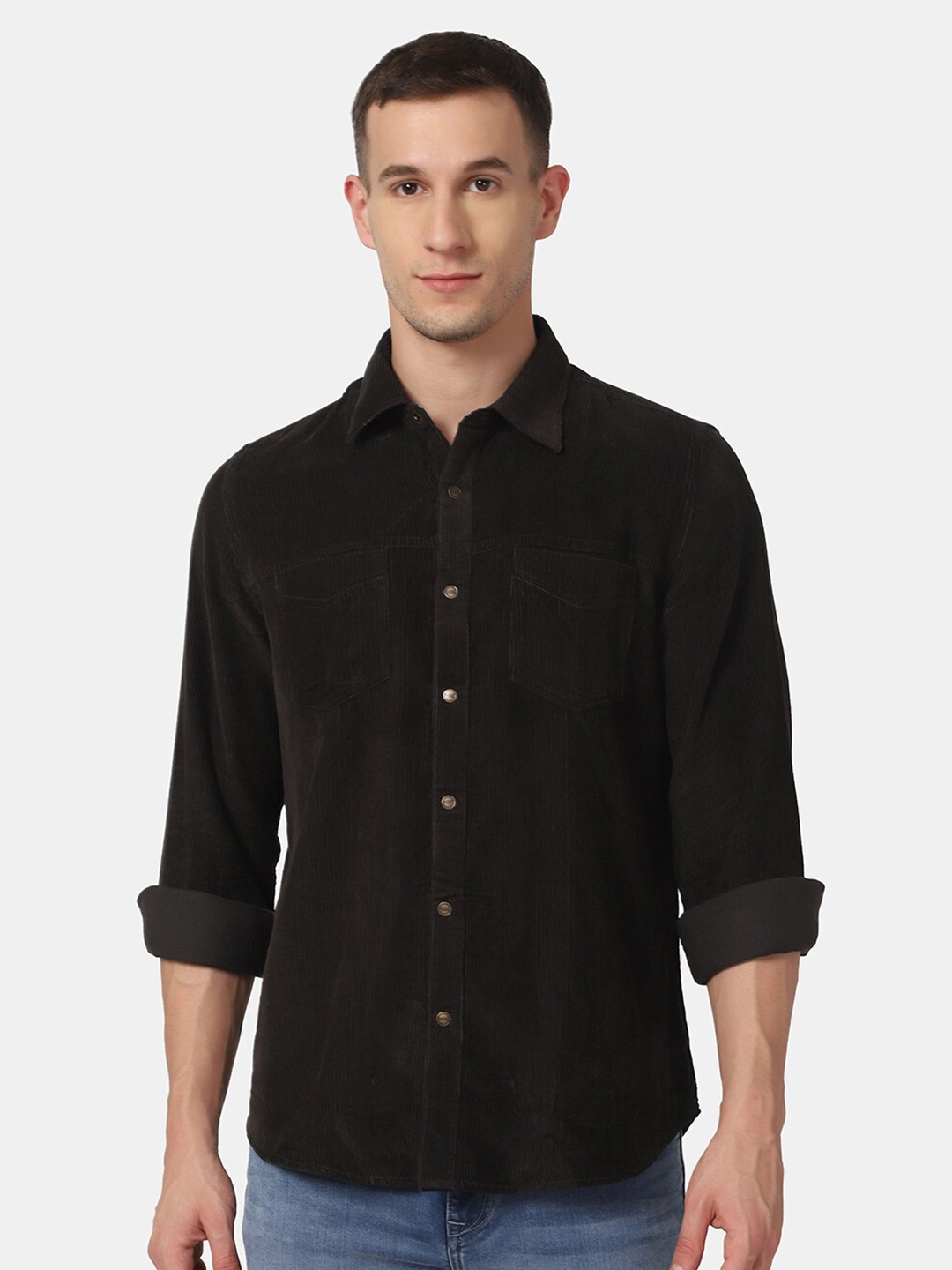 

Blackberrys Men Brown Slim Fit Casual Shirt