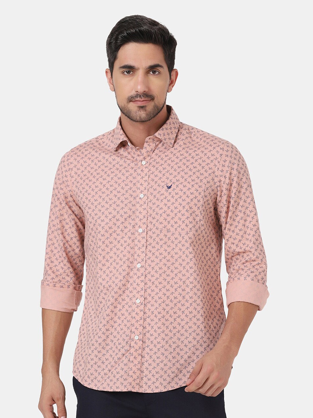 

Blackberrys Men Pink Slim Fit Printed Casual Shirt