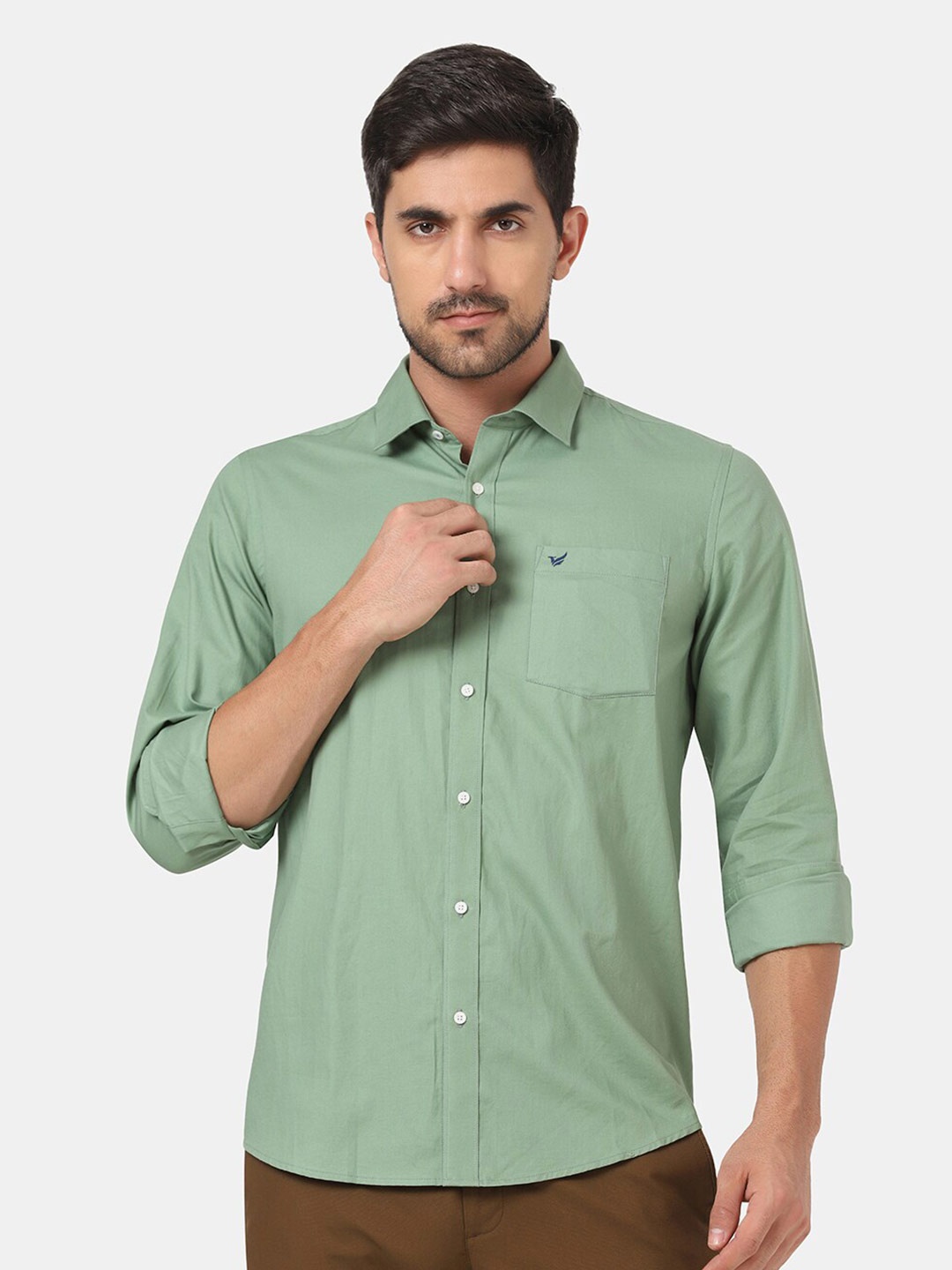 

Blackberrys Men Green Slim Fit Casual Shirt