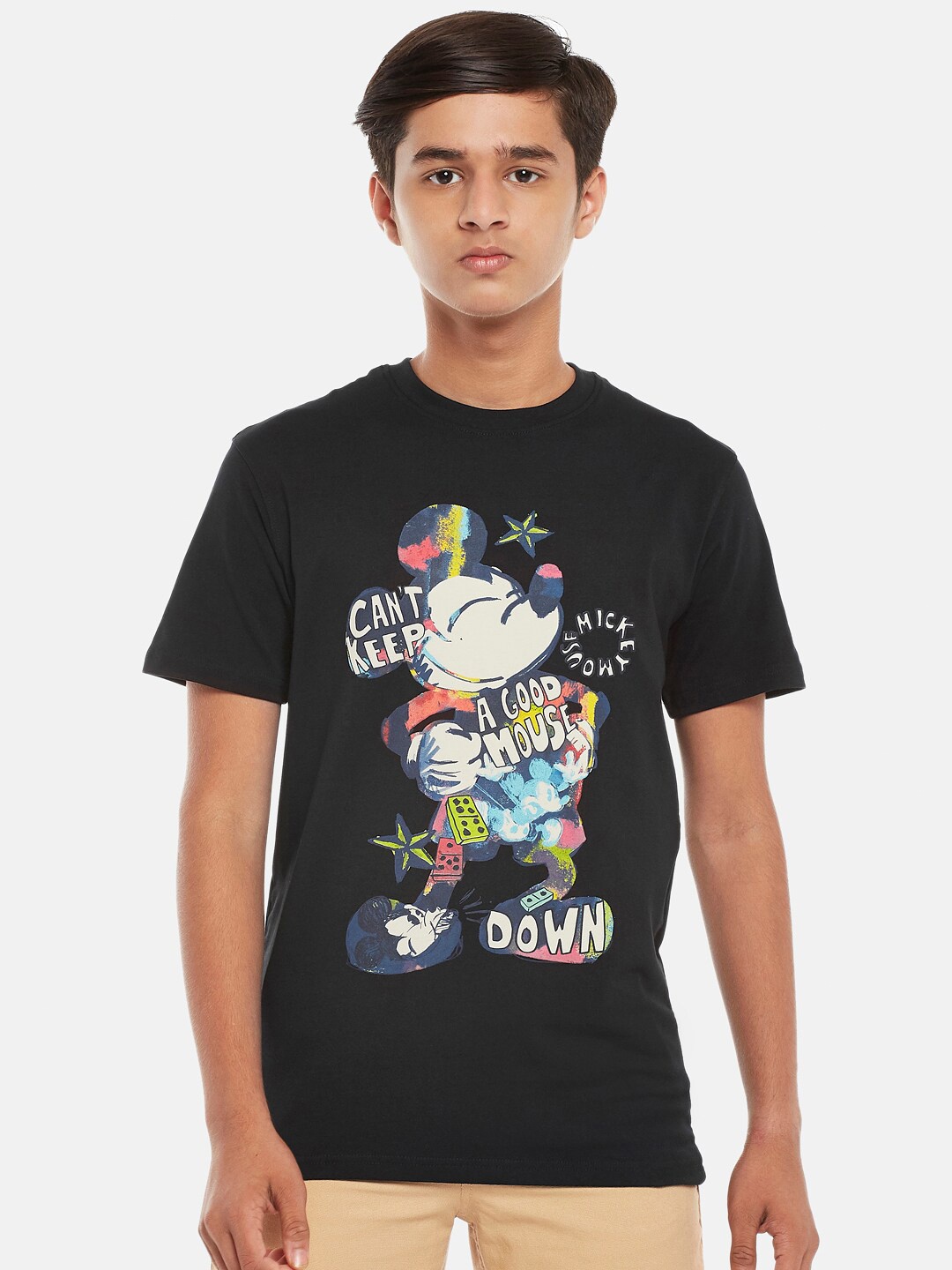 

Coolsters by Pantaloons Boys Black Mickey Mouse Printed T-shirt