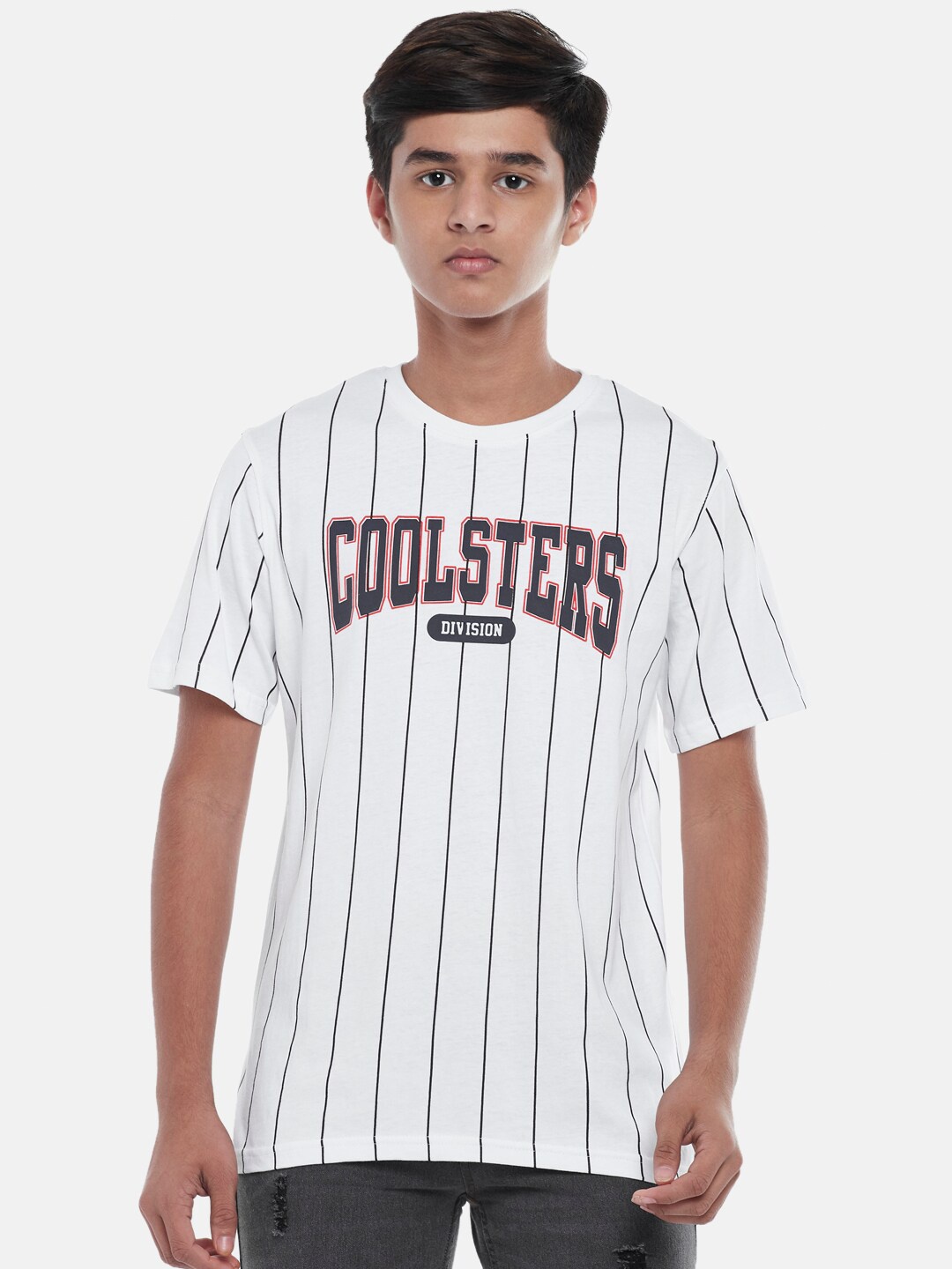 

Coolsters by Pantaloons Boys White Striped T-shirt
