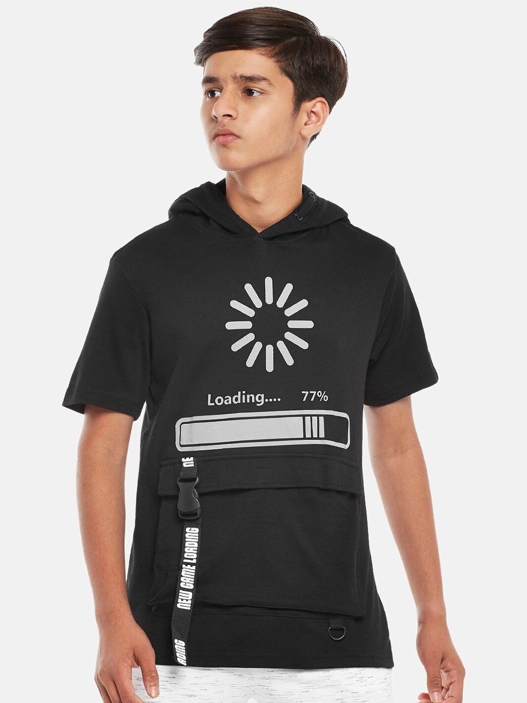 

Coolsters by Pantaloons Boys Black Typography Printed T-shirt