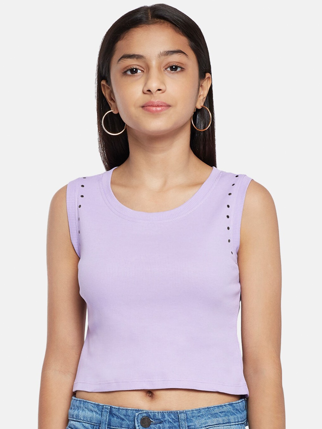 

Coolsters by Pantaloons Girls Regular Fit Lavender T-shirt