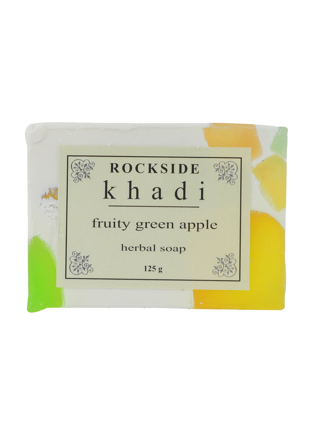 

ROCKSIDE KHADI Cream Pack of 3 Herbal Fruity Green Apple Soaps -125g each