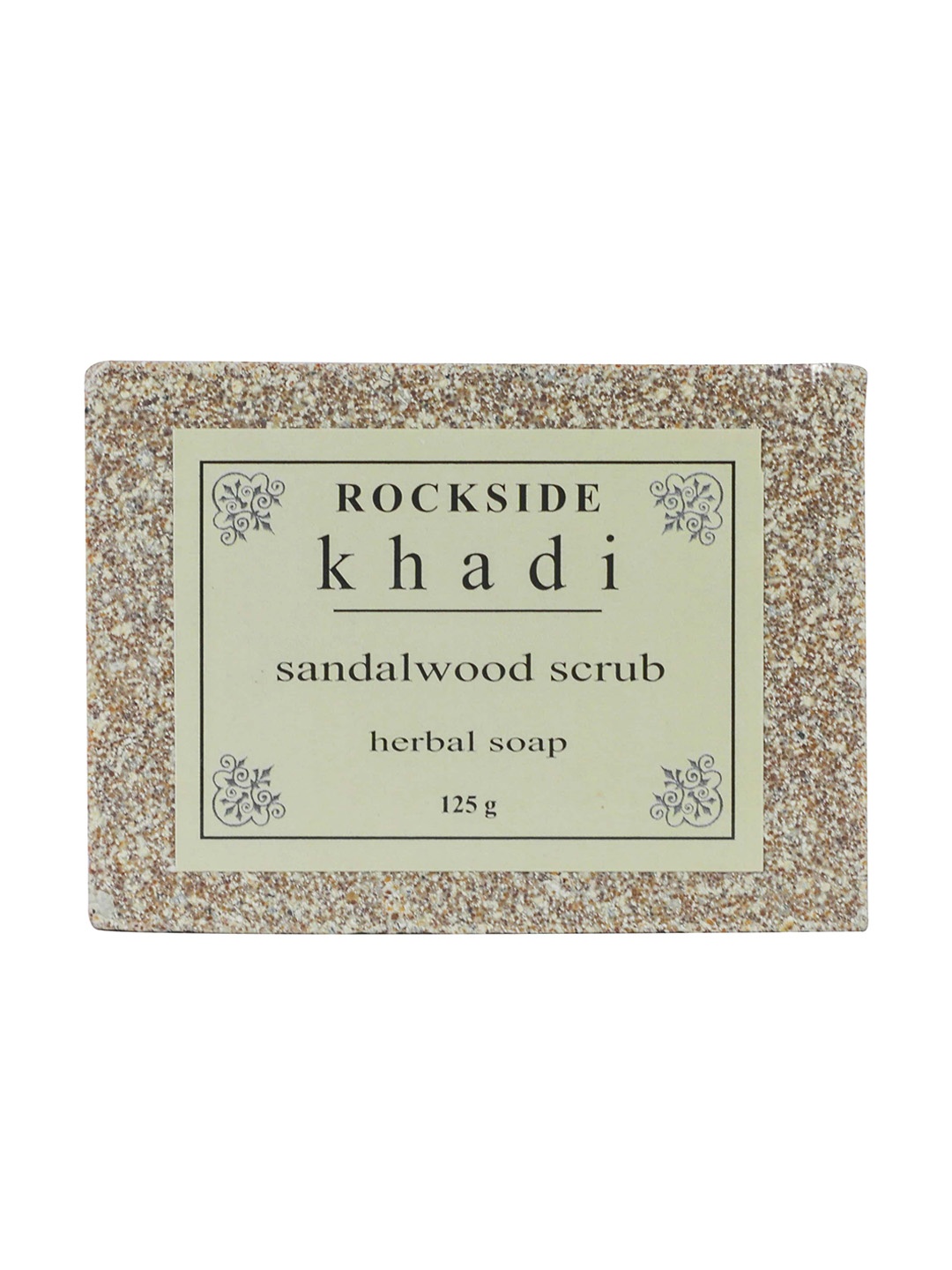 

ROCKSIDE KHADI Set of 3 Cream-Coloured Sandalwood Scrub Herbal Soap 125g