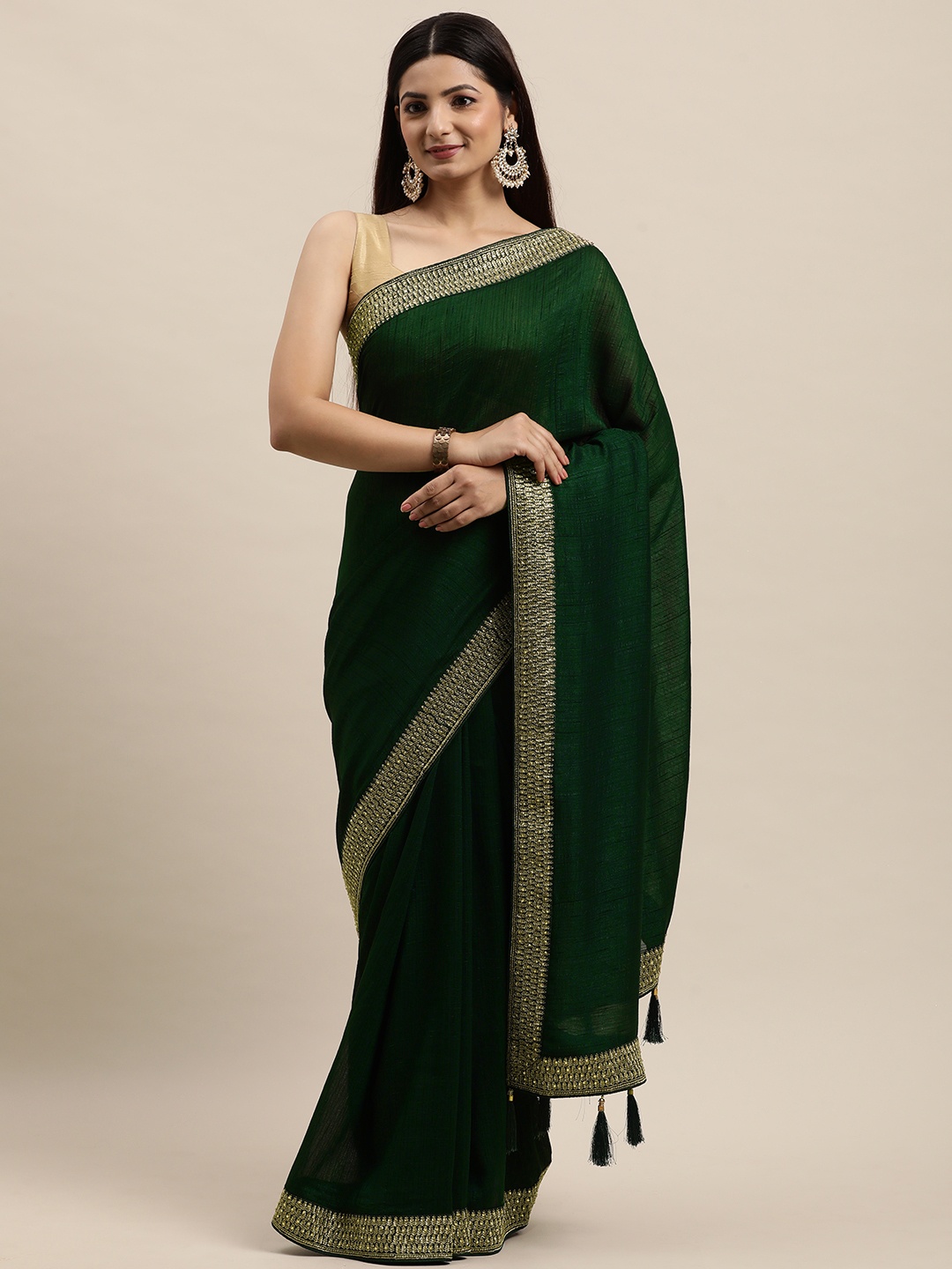 

MOHEY Green Woven Design Art Silk Saree