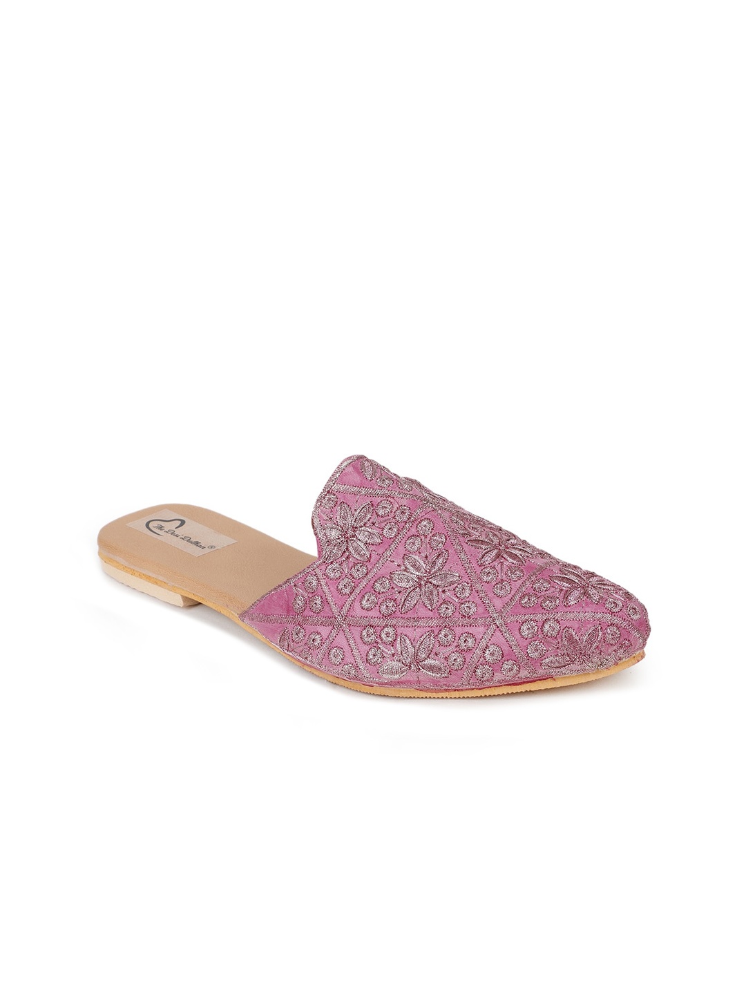 

The Desi Dulhan Women Purple Embellished Mules Flats