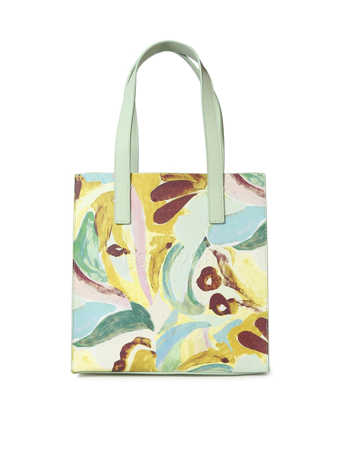 

Ted Baker Green Printed PU Shopper Tote Bag