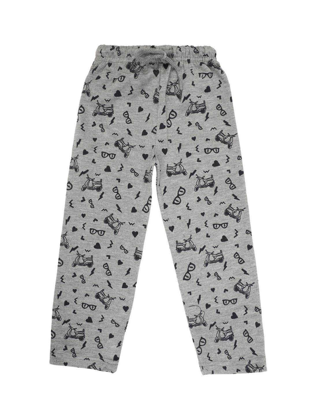 

V-Mart Boys Black & Grey Printed Lounge Pants, Grey melange