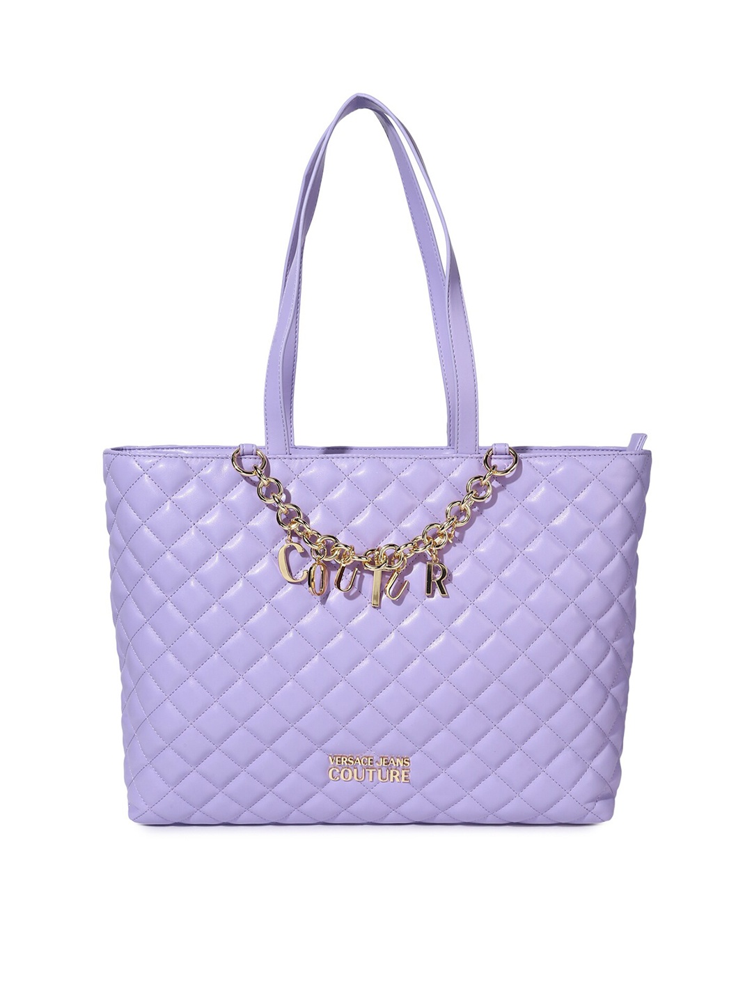 

Versace Jeans Couture Women Purple Textured PU Shopper Quilted Handbag