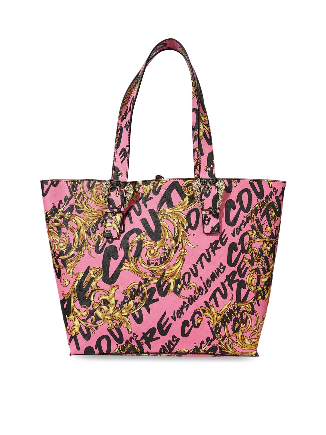 

Versace Jeans Couture Pink Printed Leather Oversized Shopper Tote Bag