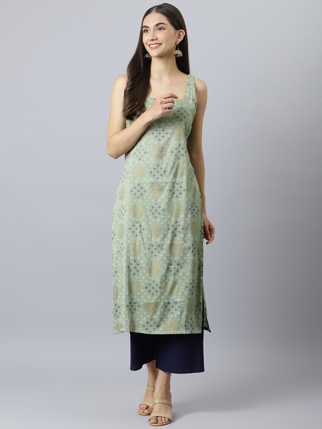 

Lagashi Women Green Ethnic Motifs Printed Kurta