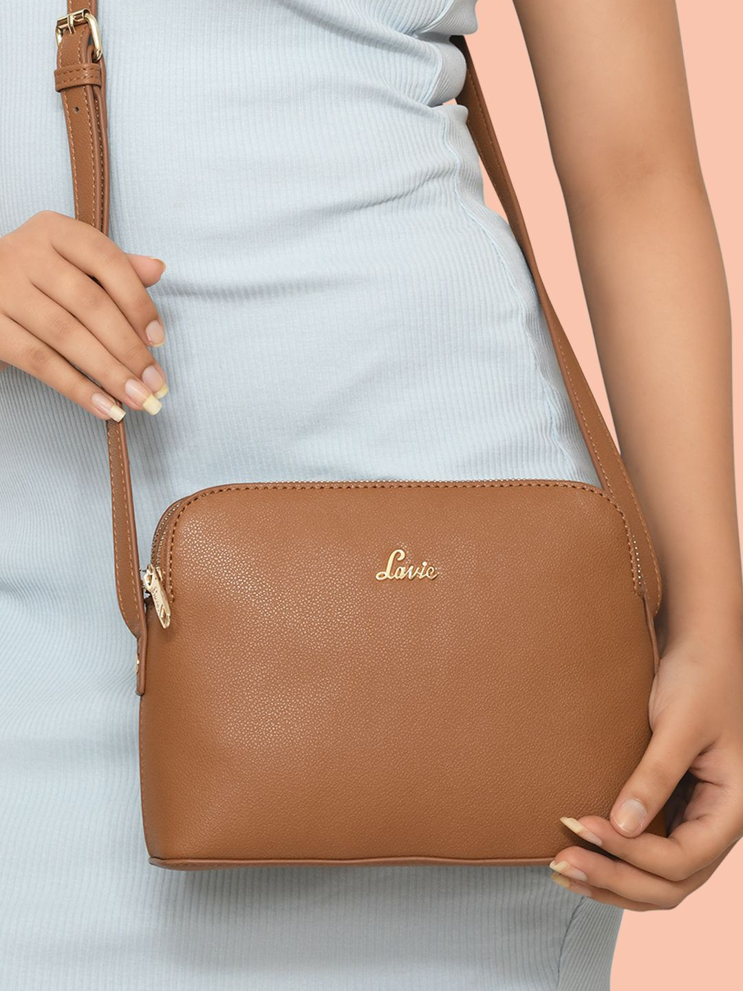 

Lavie Women Brown 3C Kate Structured Sling Bag