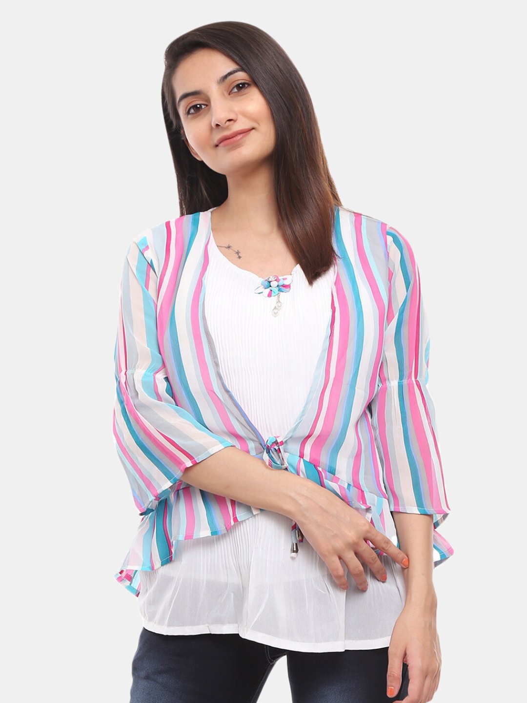 

V-Mart WOMEN Multicoloured Striped Top, Multi