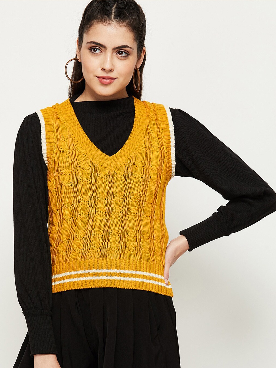 

max Women Mustard Pullover